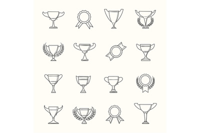 Awards and prize line icons