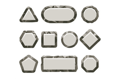 Indie game grey rock button set