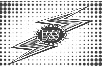 Versus letters background in retro style