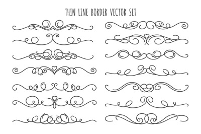 Thin line decoration dividers set