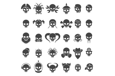 Skull icons set