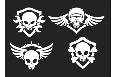 Motorbike riders skull signs