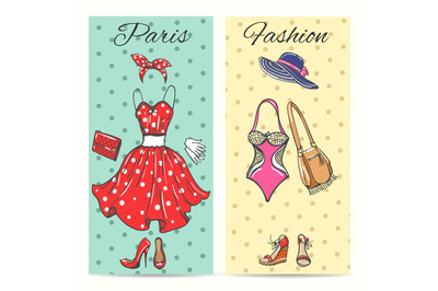 Paris fashion clothes cards