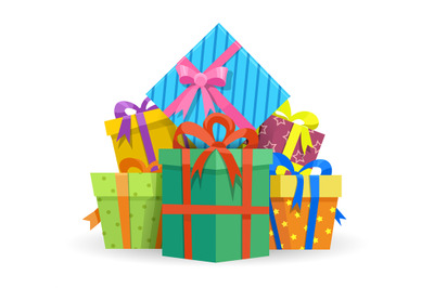 Presents or gifts boxes illustration