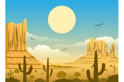 Mexican desert sunset background