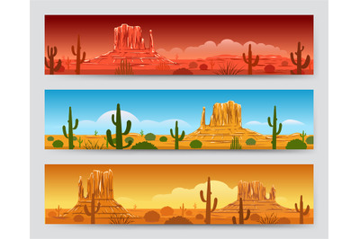 Wild nature desert mexican landscape banners