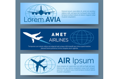 Airlines company headers set