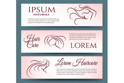 Hair care banners set