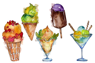 Ice cream Malvina Watercolor png