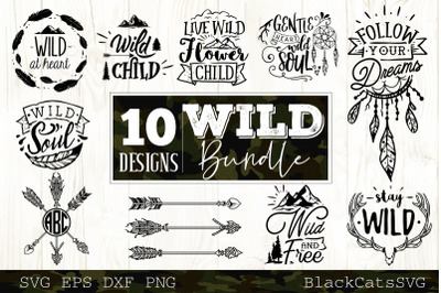 Wild bundle SVG  10 designs vol 1 Wild and boho SVG bundle
