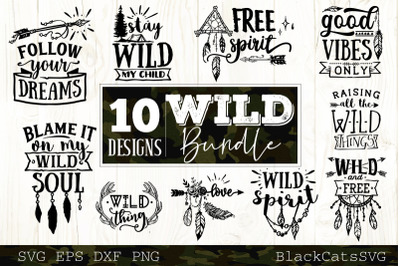 Wild bundle SVG  10 designs vol 2 Wild and boho SVG bundle