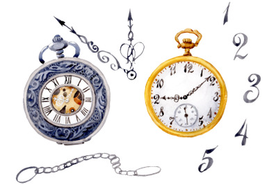 Clock old watercolor png