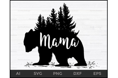 Mama Bear SVG&2C;Mama Bear&2C; Cut File&2C;Silhouette&2C; Cricut&2C; Instant Download