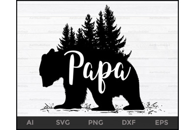 Papa bear svg, papa bear,bear svg,Cut File,Silhouette, Cricut