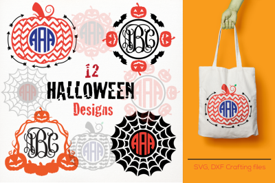 Halloween Pumpkins monogram frames svg, cricut pumpkin svg,haloween svg, Designs Svg cutting file, Cricut Design Space,Digital Cut Files