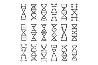 DNA spiral icon. Human genetics code, genom model and bio laboratory s