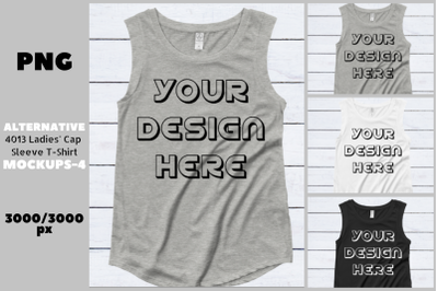 Alternative 4013 Ladies&#039; Cap Sleeve Flat T-Shirt Mockups