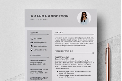 Resume Template / Professional CV Template - Amanda