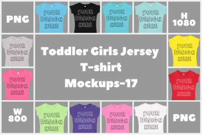 Toddler Gilrs Flat Jersey T Shirt Mockups - 17