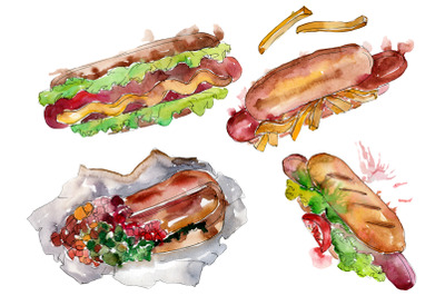 Hot dog in Ukrainian watercolor png