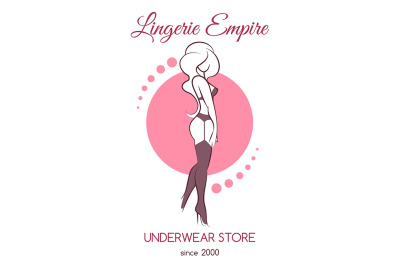 Lingerie Store Emblem in Retro style