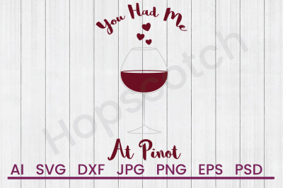 Glass Of Pinot - SVG File, DXF File