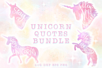 10 Unicorn Quotes SVG Cut Files Pack