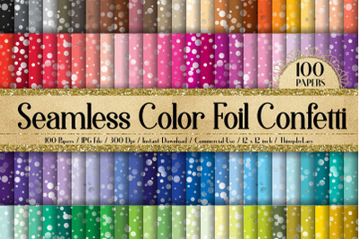 100 Seamless Color Metallic Foil Confetti Digital Papers