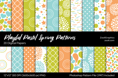 Playful Pastel Spring Digital Papers