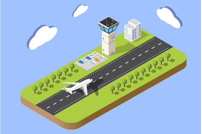 Isometric map of the city airport