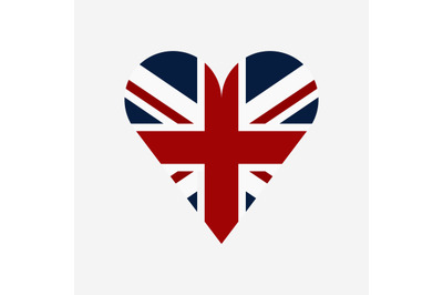 Great britain flag with heart