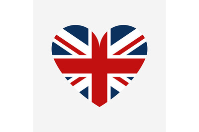 Great britain flag with heart