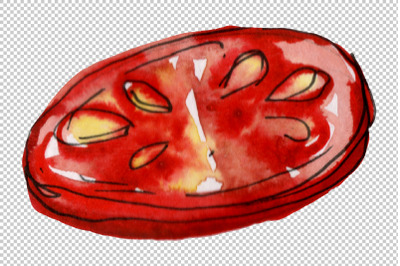 Pizza Margherita watercolor png