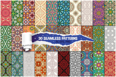 30 Floral Seamless Vector Patterns