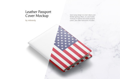 Leather Passport Cover Mockup