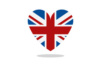 Great britain flag with heart