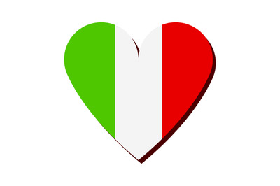 Italy flag with heart