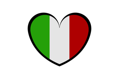 Italy flag with heart