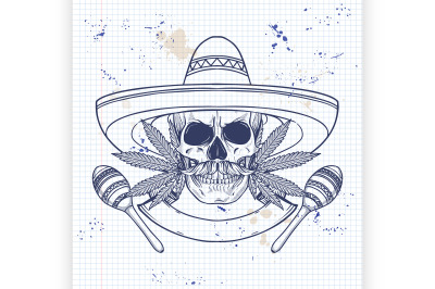 Mexican sketch skull