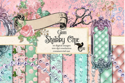 Glam Shabby Chic Digital Scrapbook Kit
