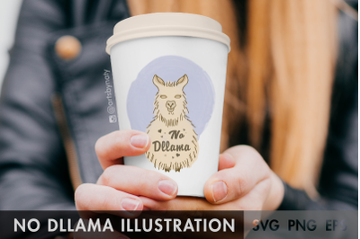 No Drama Illustration with a Llama - No dllama!