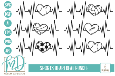 Sports Heartbeat SVG Bundle