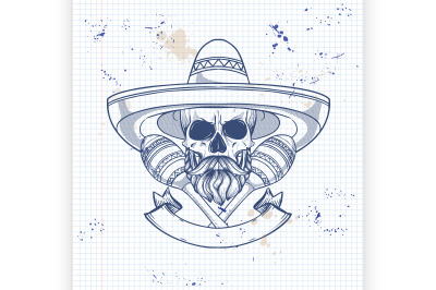 Mexican sketch skull