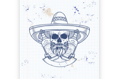 Mexican sketch skull