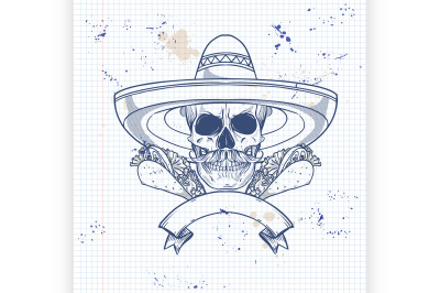 Mexican sketch skull