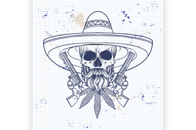 Mexican sketch skull