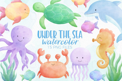 Under the Sea Watercolor Clipart