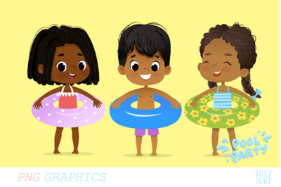 Pool Party African American Kids