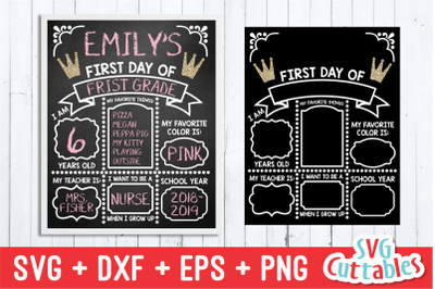 Princess First Day of School | Last Day of School | SVG Cut File