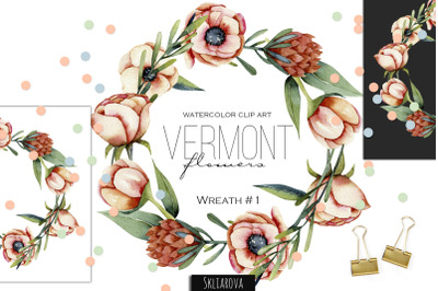 Vermont flowers. Wreath #1.